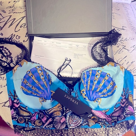 VERSACE TOP BRALETTE FROM SPRING 2021 “TRESOR DE LA MER” SZ 38 - Picture 5 of 11